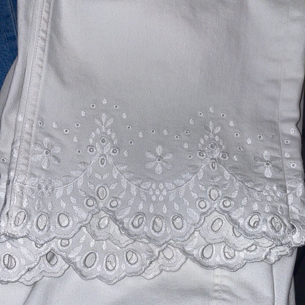 kate spade / cutwork denim white high waist jeans - Picture 10 of 10